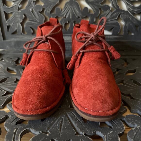 Hush Puppies Cyra Catelyn Red Suede Desert Chukka Booties Women’s 7.5 Academia - Picture 6 of 10